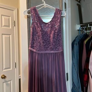 Lavender/Purple lace bridesmaid dress, lace top flowwy bottom